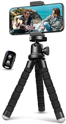 Aureday Phone Tripod, Flexible Tripod for iPhone and Android Cell