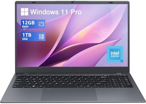 Laptop Computer 15.6 inch, Intel Quad Core N95, 12GB LPDDR5 RAM 1TB NVMe SSD Laptop with FHD IPS Dis…