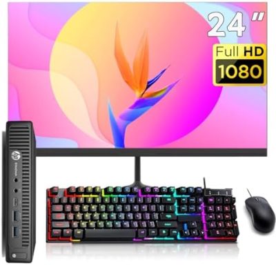 HP Prodesk 600 G2 Desktop Mini Computer PC, 24" FHD