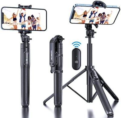 60" Selfie Stick Tripod - SOOMFON Phone Tripod Stand with