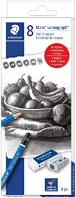 STAEDTLER Mars Lumograph Graphite Artist Sketch Set, 6 Degrees (6B,