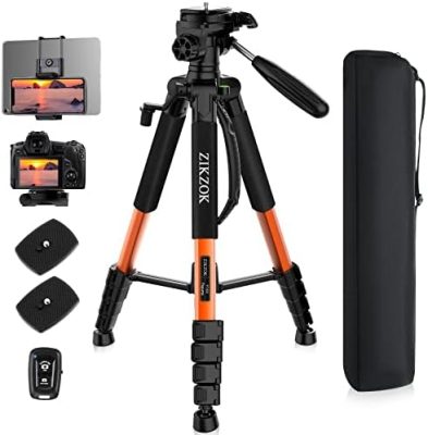 Tripod 75" Camera Tripod, Lightweight Travel Cell Phone Tripod with