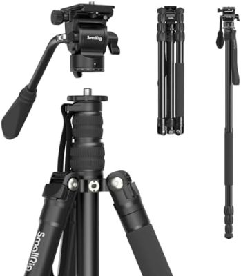 SmallRig CT180 Video Tripod, 72" Camera Tripod Monopod with Fluid