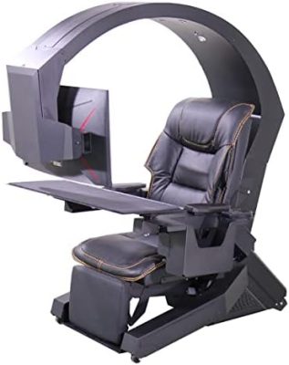 IW-320 Zero Gravity Computer Gaming Chair Reclining Workstation(5-Monitor Brackets, Leather