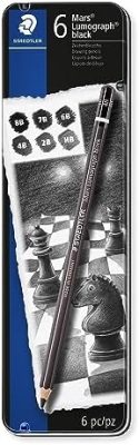 Staedtler Mars Lumograph Black, Carbon Blend Provides Jet Black Lines,