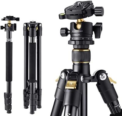 K&F Concept 64 inch/161cm Camera Tripod, Compact Aluminum Alloy Travel