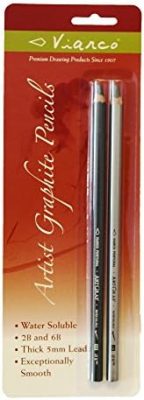 Art Graf Water-soluble Graphite 2B & 6B Pencils, Grey 2