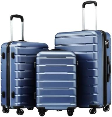 Coolife Luggage Suitcase Carry-on Spinner TSA Lock USB Port Expandable