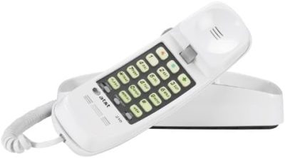 AT&T 210 Basic Trimline Corded Phone, No AC Power Required,
