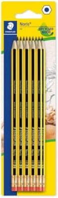 STAEDTLER 122-2 BK10 Noris Graphite Pencil with Eraser Tip -