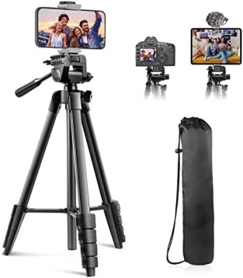 Sensyne 64" Camera Tripod Stand, Versatile Phone & iPad Tripod