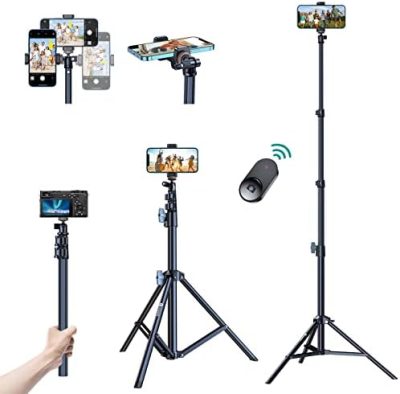 [𝗕𝗲𝘀𝘁 𝗤𝘂𝗮𝗹𝗶𝘁𝘆] 67" Phone Tripod, 𝗦𝘁𝘂𝗿𝗱𝘆 & 𝗣𝗼𝗿𝘁𝗮𝗯𝗹𝗲 iPhone Tripod