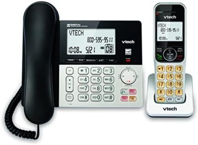 VTech VG208 DECT 6.0 Corded/Cordless Phone for Home with Answering