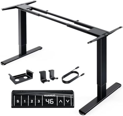 HUANUO 265 lbs Dual Motor Electric Standing Desk Frame, Thick