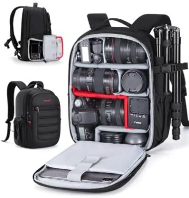 BAGSMART Camera Bag, DSLR SLR Small Camera Backpack Fits 13