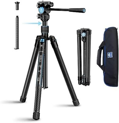 SIRUI Carbon Fiber Tripod Lightweight 2lbs with Panoramic Fluid Head,
