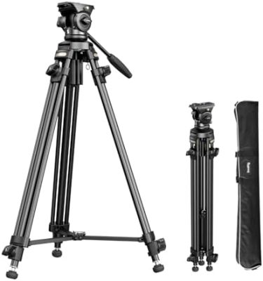 SmallRig AD-50Lite Video Tripod, Heavy Duty Tripod with 360°Fluid Head,