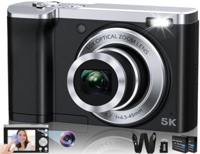 5K Digital Camera 56MP Cameras for Photography Autofocus,10X Optical Zoom