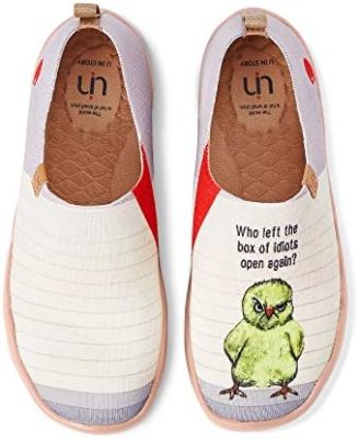 UIN Women's Slip On Sneakers Casual Loafers Knitted Art Painted