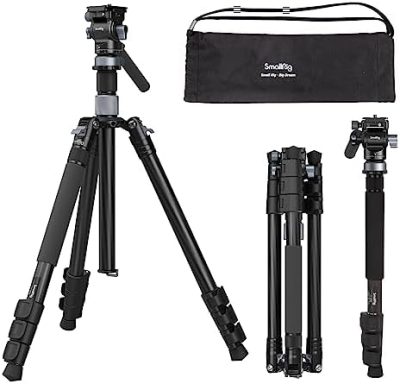 SmallRig 63" Video Travel Tripod, Carbon Fiber Tripod with Quick