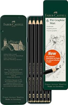 Faber-Castell Pitt Graphite Matte Pencil Set, Metal Tin of 6