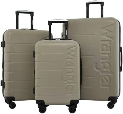 Wrangler Maverick 3 Piece Luggage Set, Silver Sage