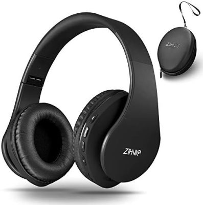 ZIHNIC Bluetooth Headphones Over-Ear, Foldable Wireless and Wired Stereo Headset