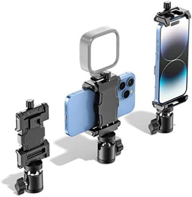 KDD Cell Phone Tripod Mount Adapter with Ball Head, 360°