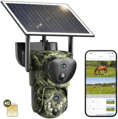 SEHMUA 4G LTE Cellular Trail Cameras, Dual Lens Linkage Security