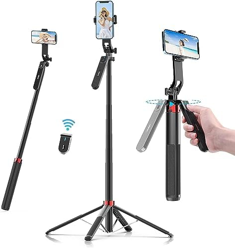 Ulanzi MA09 Selfie Stick Tripod, 71” Extendable Phone Tripod with Remote, Portable Cellphone Stand …