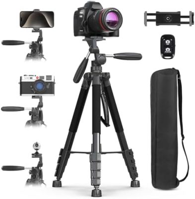 Eicaus 74'' Tall Tripod for Camera and Cell Phone, Professional