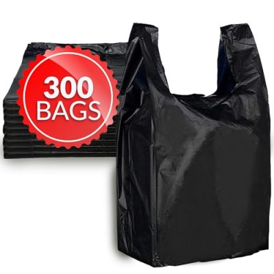 Reli. T-shirt Bags (300 Count) (Black) (11.5" x 6.5" x