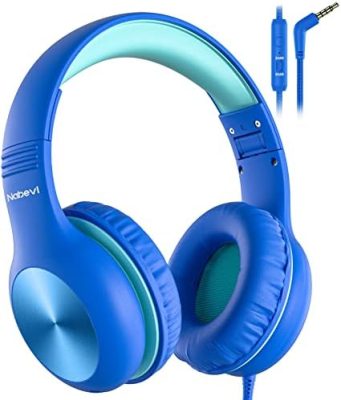 Kids Headphones with Cord, Over-Ear Headphones for Kids with Microphone,