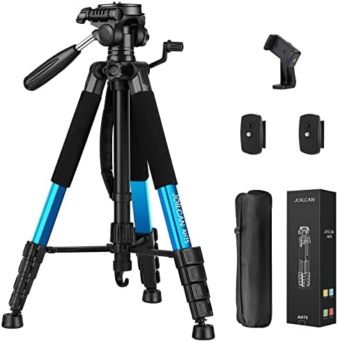JOILCAN Tripod Camera Tripods, 74″ Tripod for Camera Cell Phone Video Recording, Heavy Duty Tall Cam…