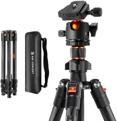 K&F Concept 64 inch/163cm Carbon Fiber Camera Tripod,Lightweight Travel Tripod