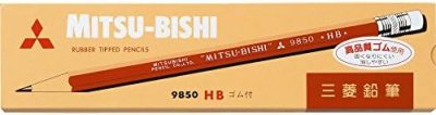 Mitsubishi Pencil with Pencil Eraser 9850 Hardness HB K9850HB by