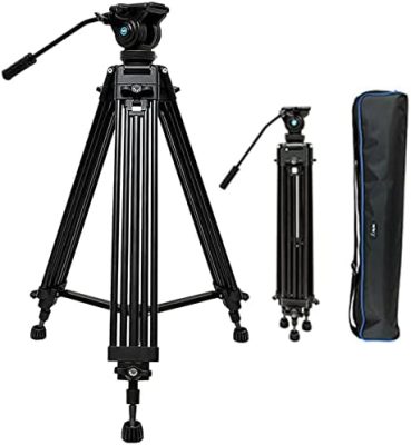 62"/158CM Video Tripod Professional Heavy Duty Aluminum Twin Tube Video