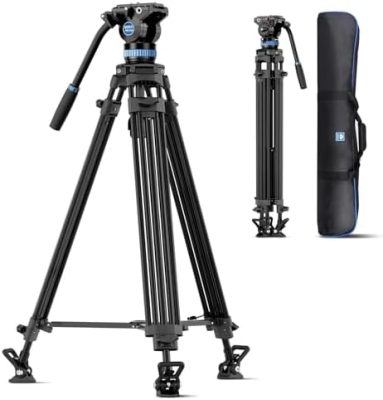 SIRUI AM-25S Video Tripod, 74.8" Professional Heavy Duty Tripod with