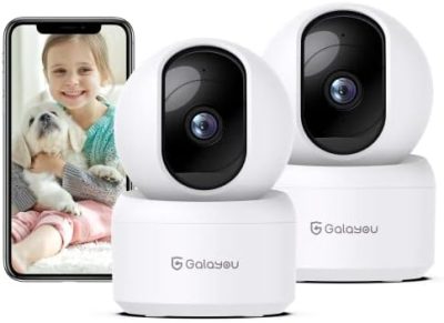 GALAYOU Indoor Security Camera 2K, Pet Camera, 360 Degree 2.4G