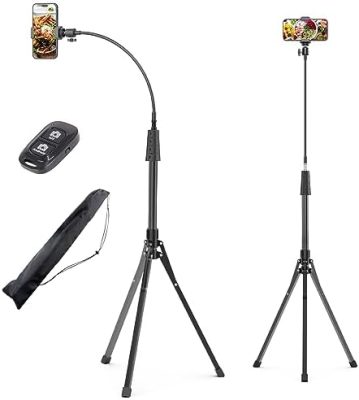 UBeesize 92’’ Cell Phone Tripod Stand with 16.5’’ Gooseneck and