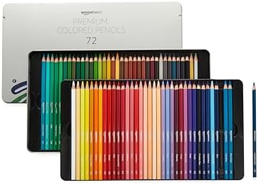 Amazon Basics – Premium Colored Pencils, Soft Core, 72 Count (Pack of 1), Multicolor