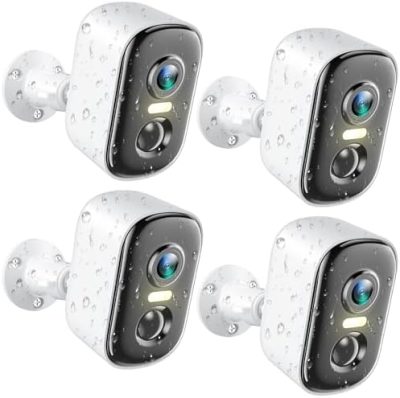 Outdoor Security Camera Wireless, 2K Battery Powered WiFi Cameras for