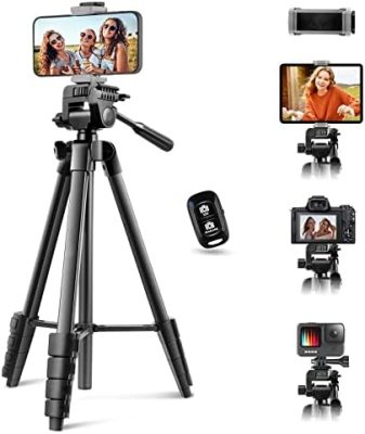 64” Phone&Tablet Tripod, Aureday Cell Phone Tripod for iPhone with