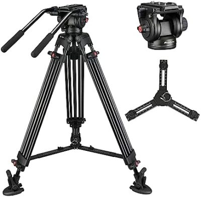 65.7 inch Heavy Duty Aluminum Video Camera Tripod with Fluid
