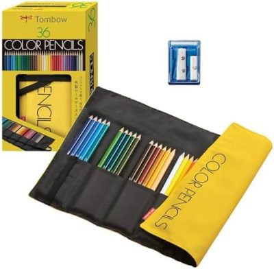 Tombow MJ-CRNQ36CQAAZ Colored Pencils, 36 Colors, Roll Case, Mini Sharpener