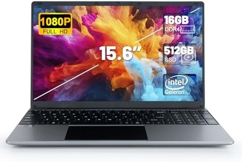 UGRIHACH 15.6″ Laptop Computer,16GB RAM 512GB SSD, Intel Celeron Quad-Core N5095 Processor, Laptop C…
