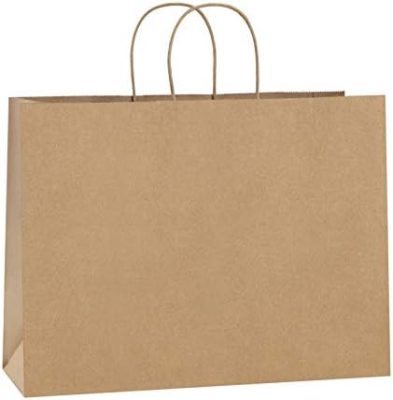 BagDream 100Pcs 16x6x12 Inches Kraft Paper Bags with Handles Bulk