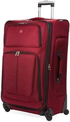SwissGear Sion Softside Expandable Roller Luggage, Burgundy, Checked-Large 29-Inch