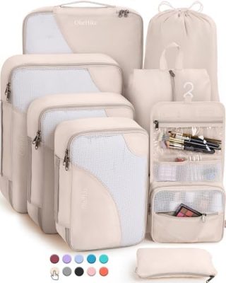 8 Pieces Packing Cubes for Travel, Sturdy Suitcase Organizer in
