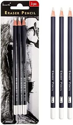 Professional Eraser Pencils Set - Brusarth 3pc Erasing Small Details